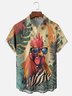 Moisture-wicking Tropical Chicken Chest Pocket Hawaiian Shirt