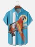 Moisture Wicking Toucan Parrot Chest Pocket Bowling Shirt