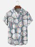 Moisture-wicking Shell Rainbow Pattern Chest Pocket Hawaiian Shirt