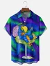 Moisture Wicking Gradient Parrot Chest Pocket Hawaiian Shirt
