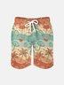 Men's Swim Trunks Hawaiian Tropical Palm Tree Beach Shorts with Pockets