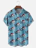 Moisture-wicking Christmas Shark Chest Pocket Casual Shirt
