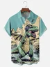 Moisture-wicking Dinosaurs Chest Pocket Hawaiian Shirt