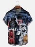 Moisture Wicking Star Robot Chest Pocket Hawaiian Shirt
