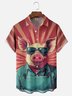 Moisture-wicking Chef Pig Chest Pocket Casual Shirt