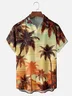 Moisture-wicking Palm Tree Chest Pocket Hawaiian Shirt
