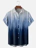 Moisture-wicking Gradient Color Striped Chest Pocket Casual Shirt