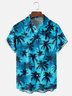 Tall Size Moisture-wicking Palm Tree Chest Pocket Hawaiian Shirt