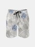 Men's Swim Trunks Hawaiian Tropical Palm Tree Beach Shorts with Pockets