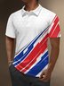 Moisture Wicking Artistic Geometric Color Blocks Golf Polo