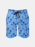 Men's Swim Trunks Hawaiian Tropical Palm Tree Beach Shorts with Pockets