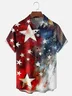 Moisture-wicking American Flag Art Chest Pocket Casual Shirt