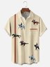 Moisture-wicking Horse Racing Fun Art Chest Pocket Bowling Shirt