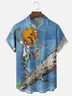 Moisture-wicking Pumpkin Man Art Chest Pocket Casual Shirt