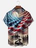 Moisture-wicking Memorial Day American Flag Chest Pocket Casual Shirt