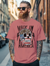 Men's American Flag Art Skull Fitted T-shirts