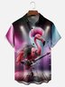 Moisture-wicking Rock Flamingo Chest Pocket Hawaiian Shirt