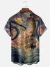 Moisture-wicking Giant Octopus Pirate Ship Chest Pocket Hawaiian Shirt