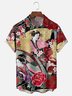 Moisture-wicking Vintage Japanese Geisha Ukiyo-e Art Chest Pocket Casual Shirt
