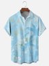 Moisture-wicking Island Coconut Tree Floral Chest Pocket Hawaiian Shirt