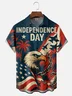 Moisture-wicking Independence Day Bald Eagle American Flag Chest Pocket Casual Shirt