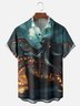 Moisture-wicking Giant Octopus Pirate Ship Chest Pocket Hawaiian Shirt