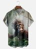 Moisture-wicking Fun Forest Orangutan Chest Pocket Hawaiian Shirt