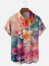 Moisture-wicking Colorful Art Floral Chest Pocket Hawaiian Shirt