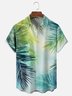 Moisture-wicking Artistic Palm Leaf Avant-garde Chest Pocket Hawaiian Shirt