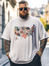 Big Size Men's USA Map Art Independence Day Loose T-shirt