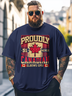 Big Size Men's Canada Day Art Multicolor Loose T-shirt