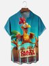 Moisture Wicking Funny Chicken Chest Pocket Hawaiian Shirt