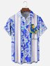 Moisture-wicking Art Illustrator Collaboration Parrot Floral Chest Pocket Bowling Shirt
