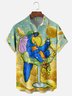 Moisture-wicking Art Illustrator Collaboration Parrot Chest Pocket Hawaiian Shirt