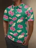 Moisture Wicking Hawaiian Flower Sandwich Golf Polo