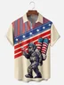 Moisture-wicking American National Day Bigfoot Chest Pocket Casual Shirt