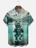 Moisture Wicking Heart Crocodile Chest Pocket Hawaiian Shirt