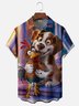 Moisture Wicking Funny Dog Chicken Chest Pocket Hawaiian Shirt