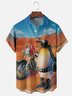 Moisture Wicking Motorcycle Penguin Chest Pocket Hawaiian Shirt