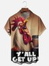 Moisture Wicking Funny Chicken Chest Pocket Hawaiian Shirt
