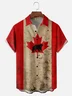 Moisture-wicking Canada Day Maple Leaf Bear Chest Pocket Hawaiian Shirt