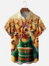 Moisture Wicking Funny Chicken Chest Pocket Hawaiian Shirt