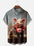 Moisture-wicking Canada Day Beaver Pig Chest Pocket Casual Shirt