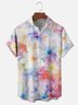 Moisture-wicking Floral Gradient Color Chest Pocket Hawaiian Shirt