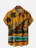 Moisture-wicking Car Tiki Coconut Tree Chest Pocket Hawaiian Shirt