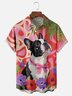 Moisture-wicking Bulldog Floral Chest Pocket Hawaiian Shirt