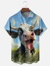 Moisture-wicking Cow Chest Pocket Casual Shirt