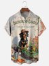 Moisture-wicking Dachshund Garden Chest Pocket Hawaiian Shirt