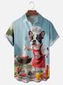 Moisture-wicking Barbecue Chef Bulldog Chest Pocket Casual Shirt