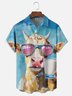 Moisture-wicking Cow Milk Chest Pocket Hawaiian Shirt